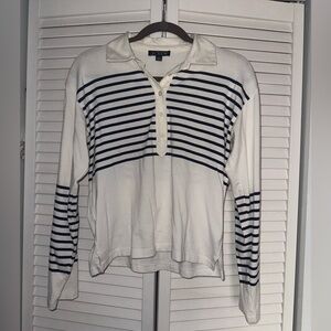 J. Crew Rugby Shirt with Navy Stripes